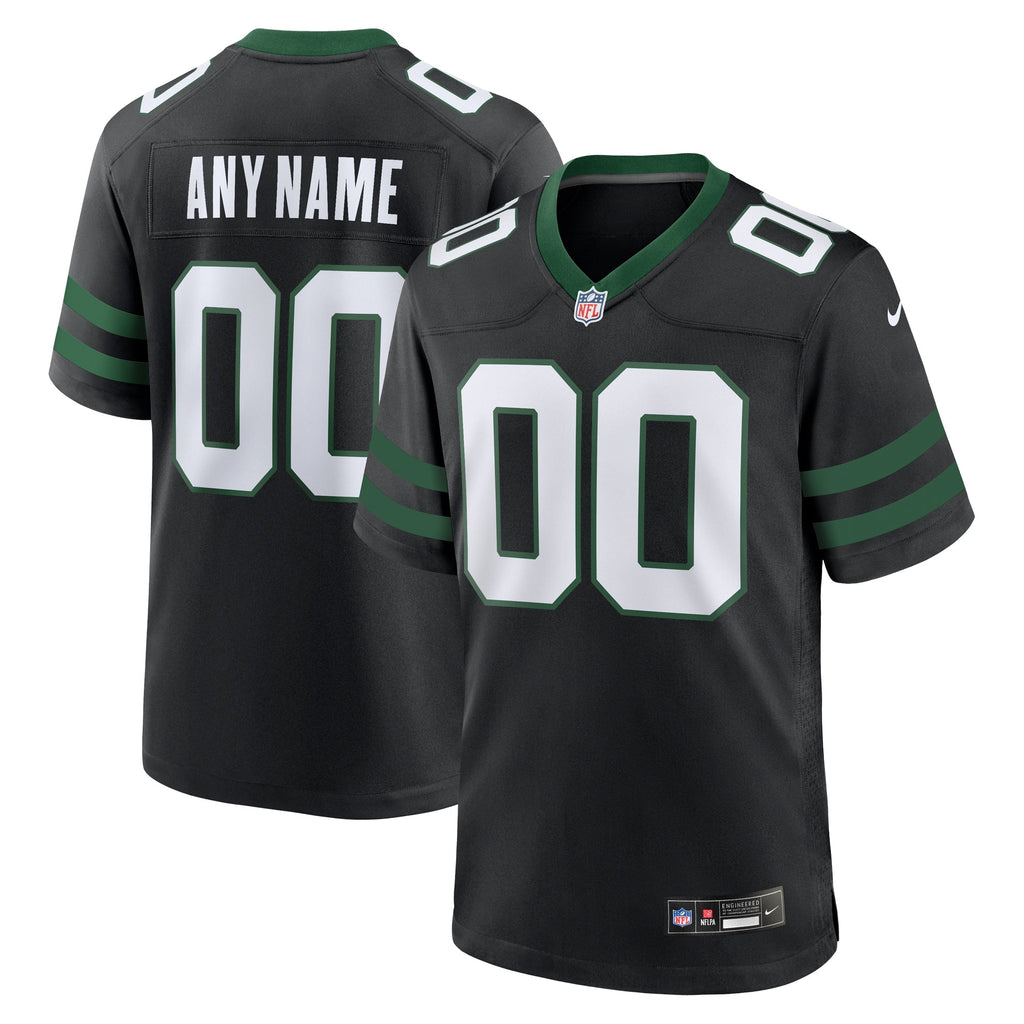 New York Jets Legacy Black Alternate Custom Game Jersey product image 2, provided for visual reference and product detail