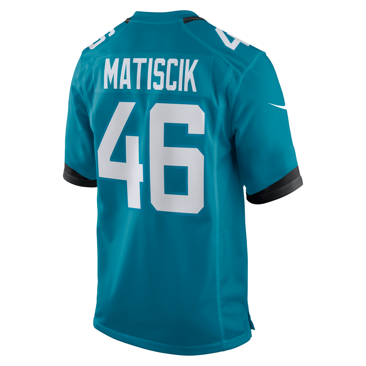 Jacksonville Jaguars Ross Matiscik Teal Game Jersey product image 3, provided for visual reference and product detail review