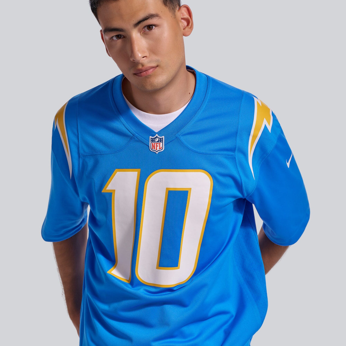 Los Angeles Chargers Justin Herbert Powder Blue Player Game Jersey product image 10, provided for visual reference and