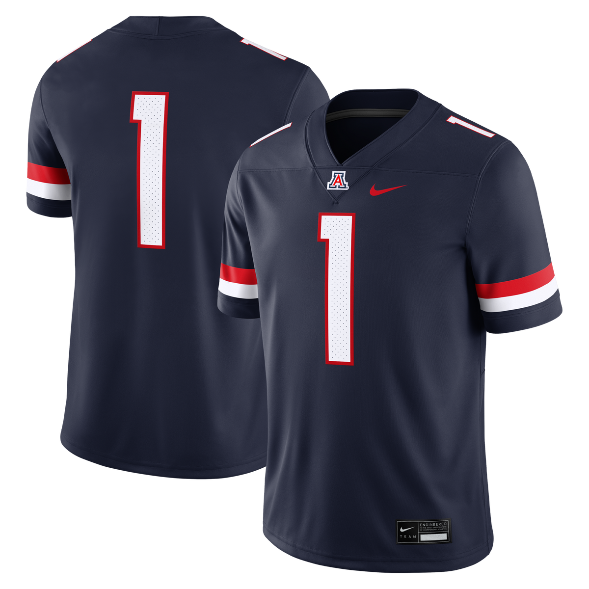 #1 Arizona Wildcats Home Game Football Jersey - Navy product image 1, provided for visual reference and product detail review