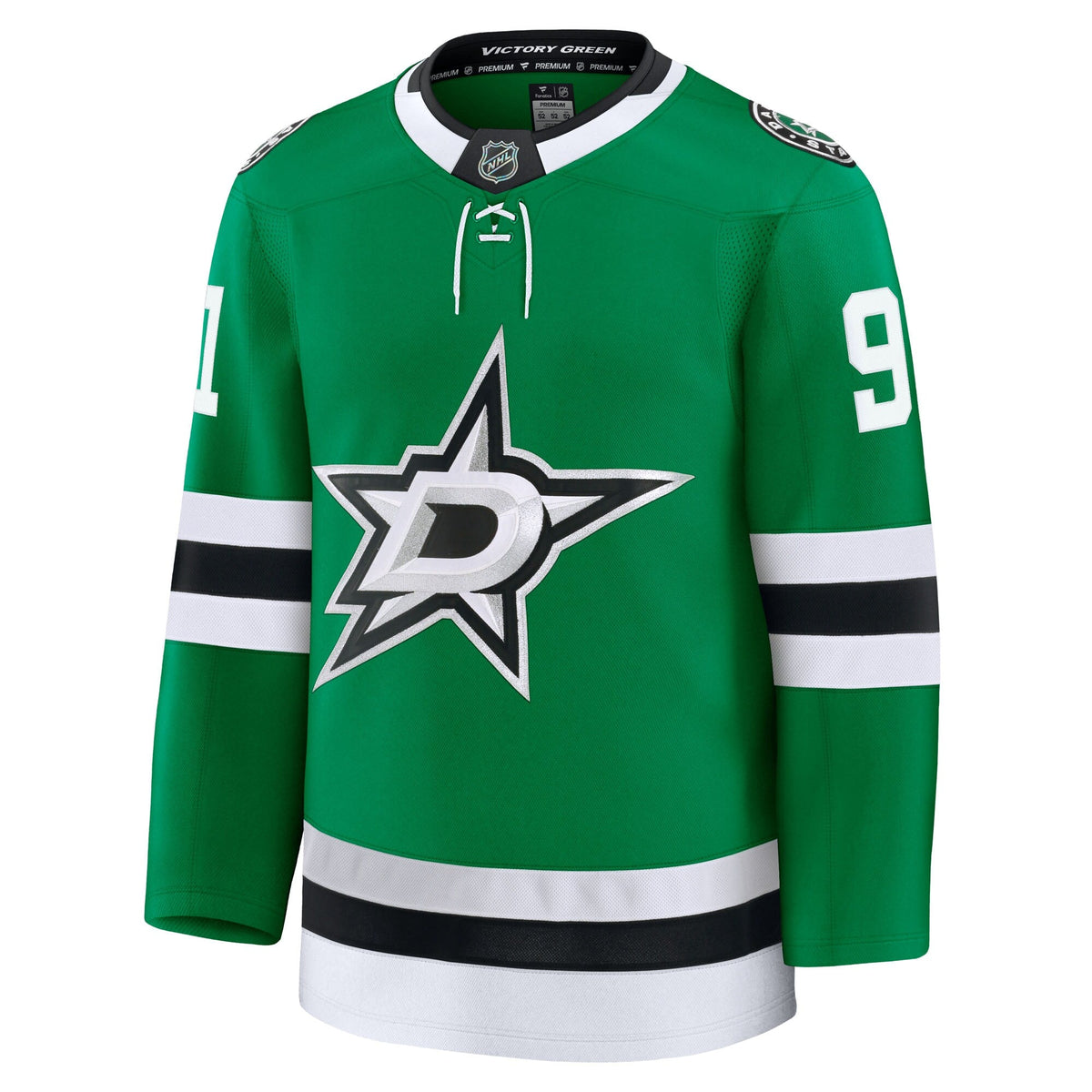 Dallas Stars Tyler Seguin Kelly Green Home Premium Jersey product image 3, provided for visual reference and product detail