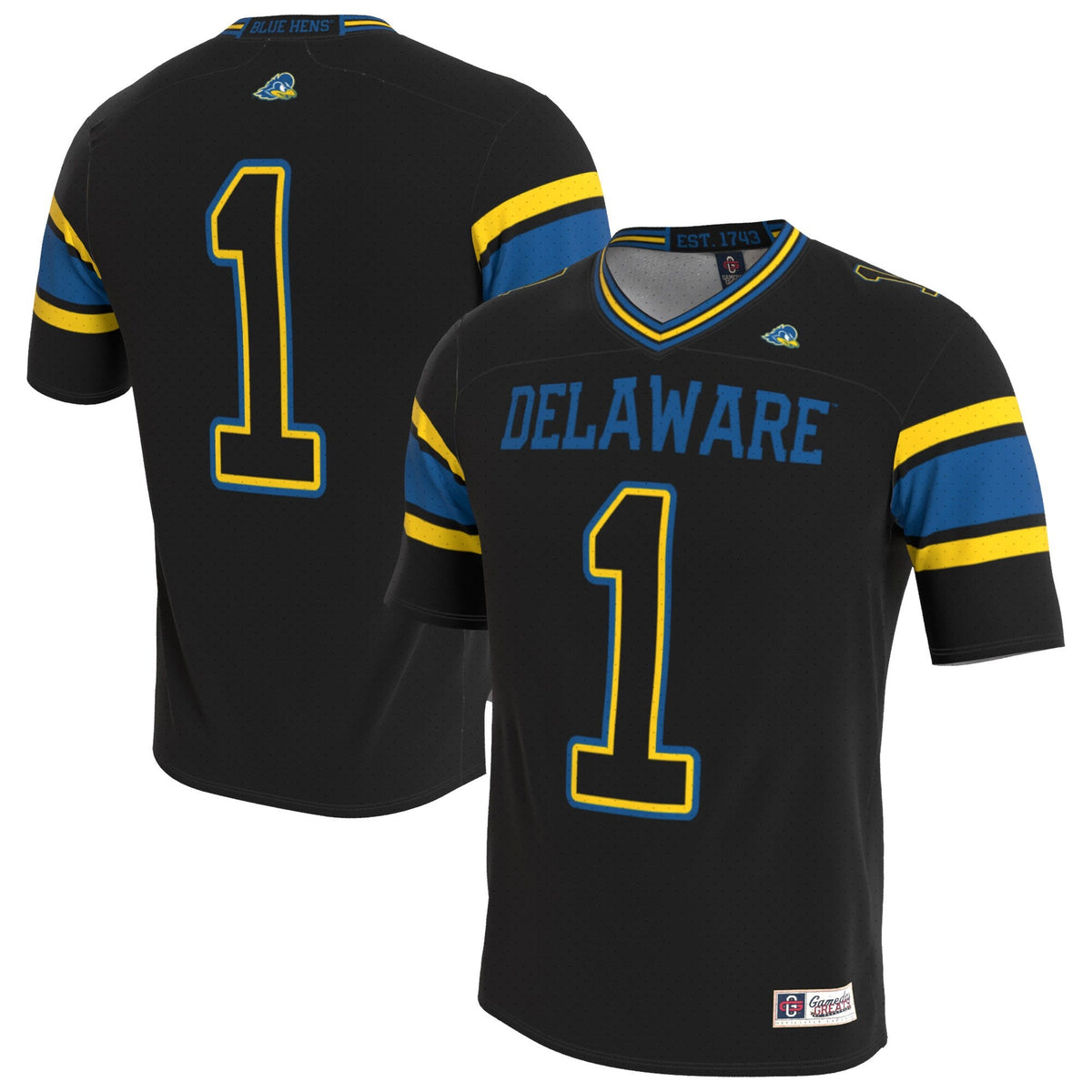 Delaware Fightin' Blue Hens Lightweight Collegiate Football Blackout Fashion Jersey product image 1, provided for visual
