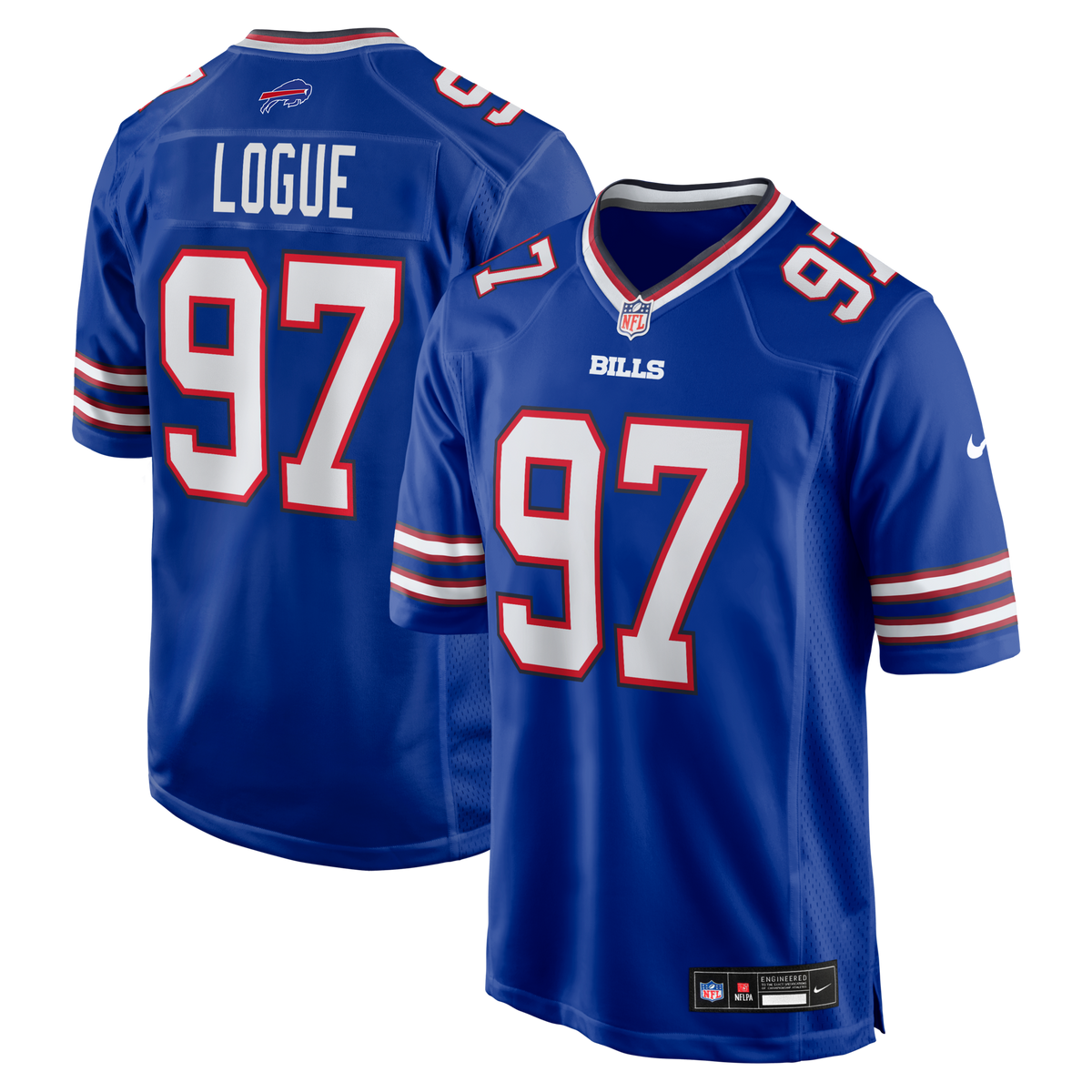 Buffalo Bills Zion Logue Royal Team Game Jersey product image 1, provided for visual reference and product detail review