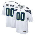 Seattle Seahawks White Custom Game Jersey product image 1, provided for visual reference and product detail review
