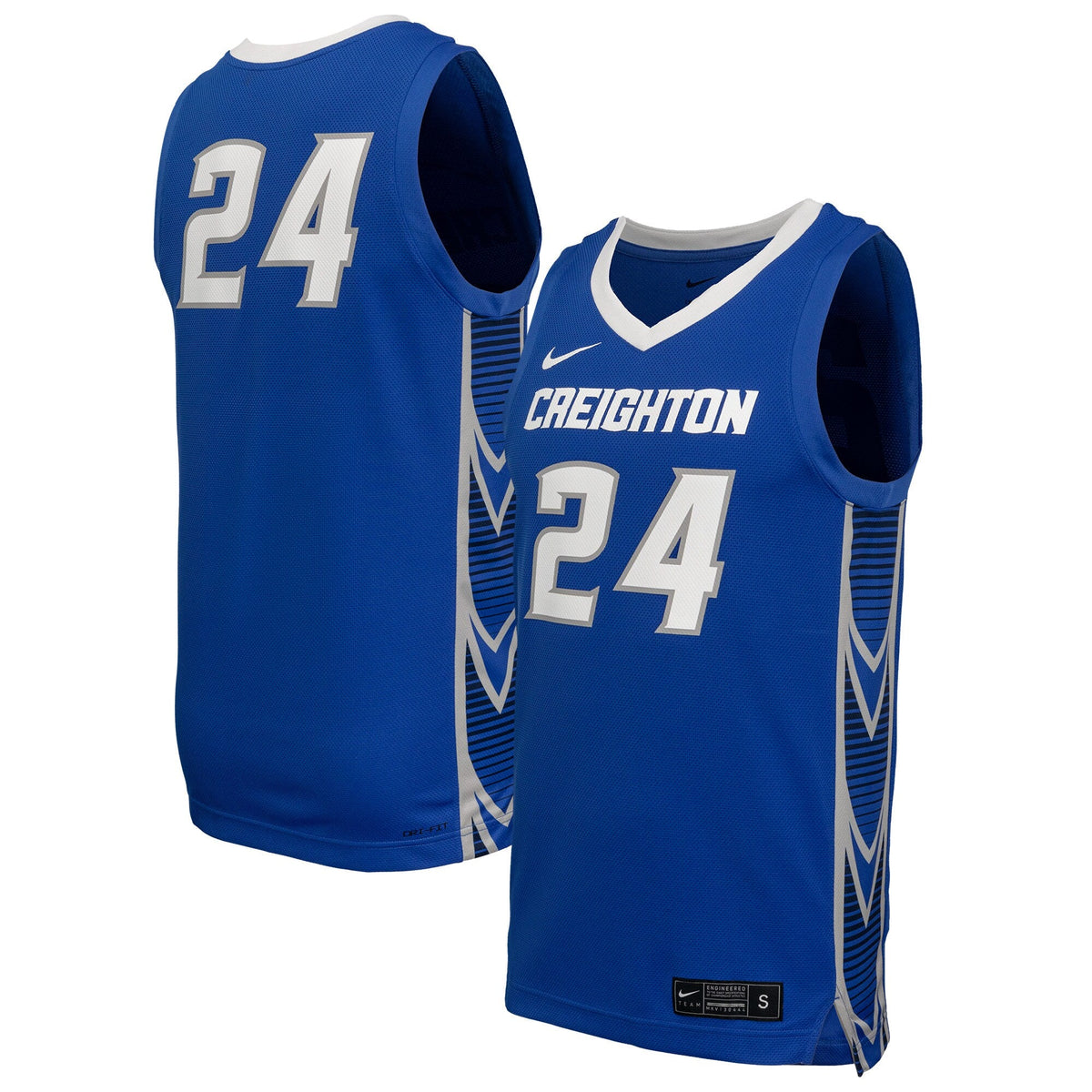 #24 Creighton Bluejays Replica Basketball Jersey - Royal product image 2, provided for visual reference and product detail
