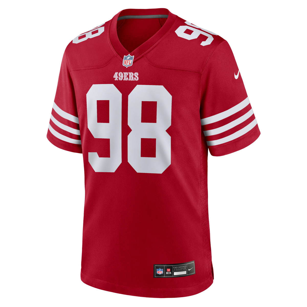 San Francisco 49ers Mykel Williams Scarlet Team Game Jersey product image 2, provided for visual reference and product