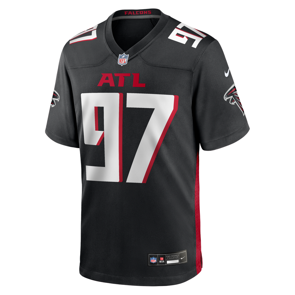 Atlanta Falcons Grady Jarrett Black Game Player Jersey product image 2, provided for visual reference and product detail