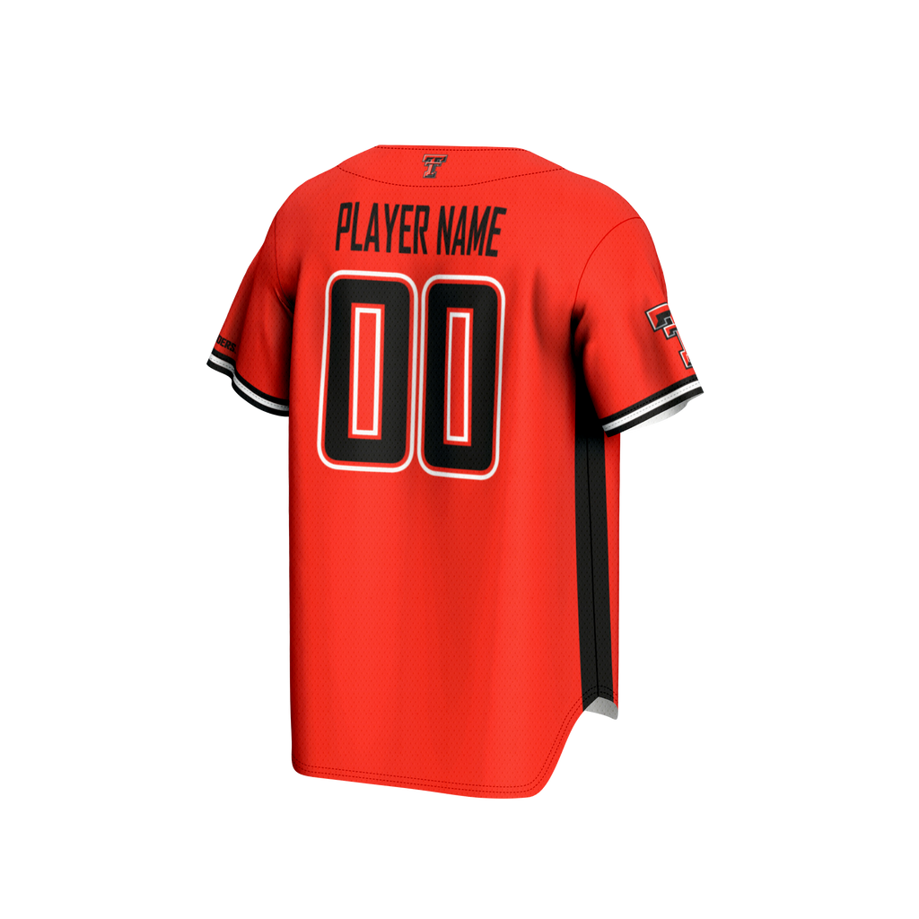 Texas Tech Red Raiders NIL Pick-A-Player Baseball Lightweight Jersey - Red product image 4, provided for visual reference
