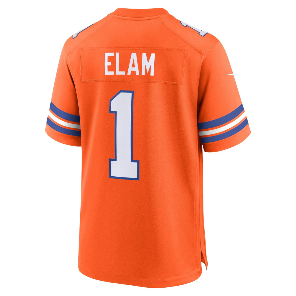 Denver Broncos Jason Elam Orange Retired Player Alternate Game Jersey product image 4, provided for visual reference and