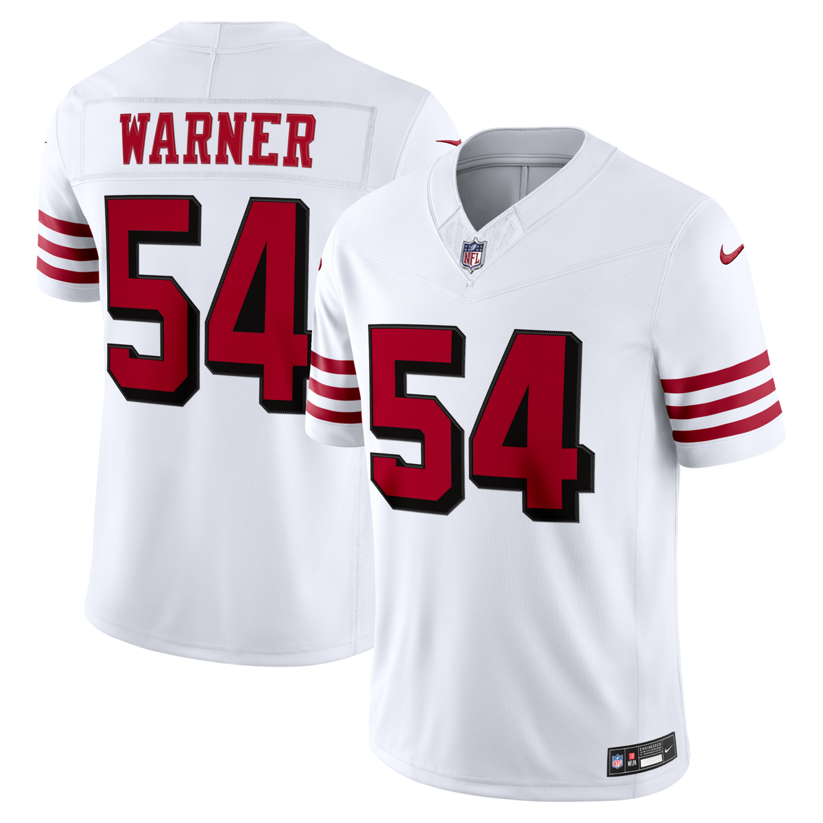 San Francisco 49ers Fred Warner White Alternate Vapor F.U.S.E. Stitched Limited Jersey product image 2, provided for visual