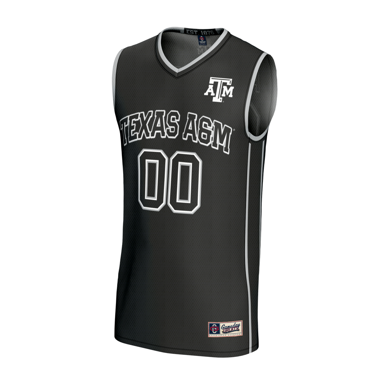 Texas A&M Aggies Lightweight Collegiate Basketball NIL Pick-A-Player Fashion Jersey - Black product image 3, provided for