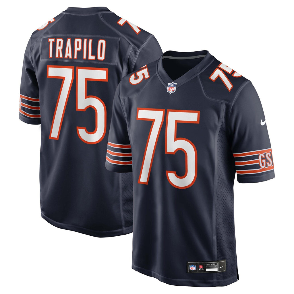 Chicago Bears Ozzy Trapilo Navy Team Game Jersey product image 2, provided for visual reference and product detail review
