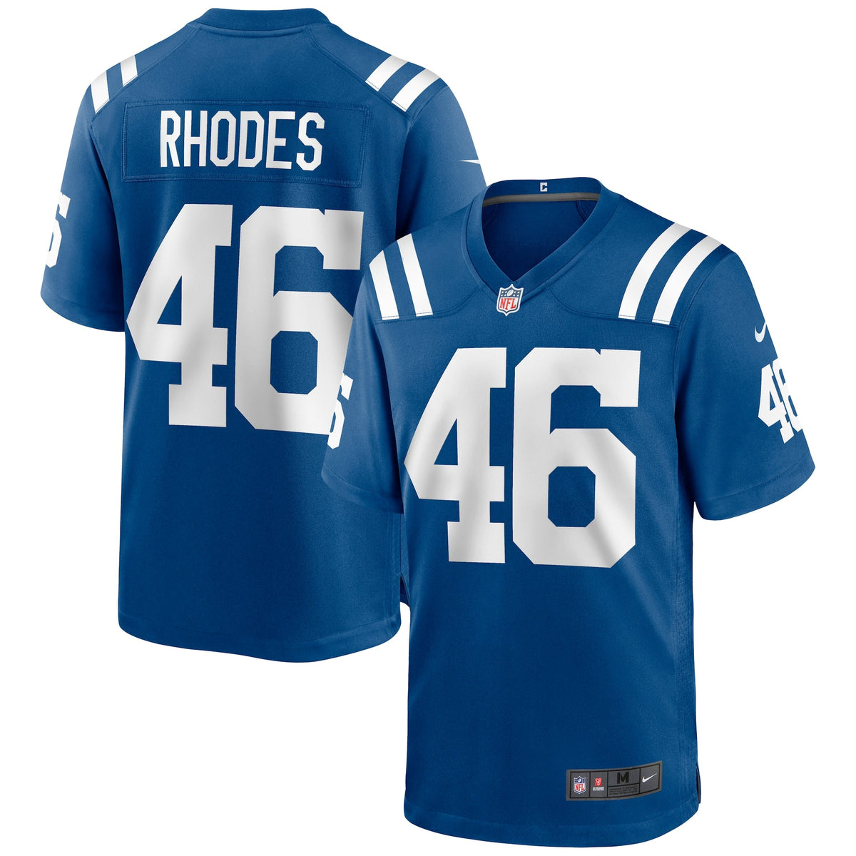 Indianapolis Colts Luke Rhodes Royal Game Jersey product image 2, provided for visual reference and product detail review