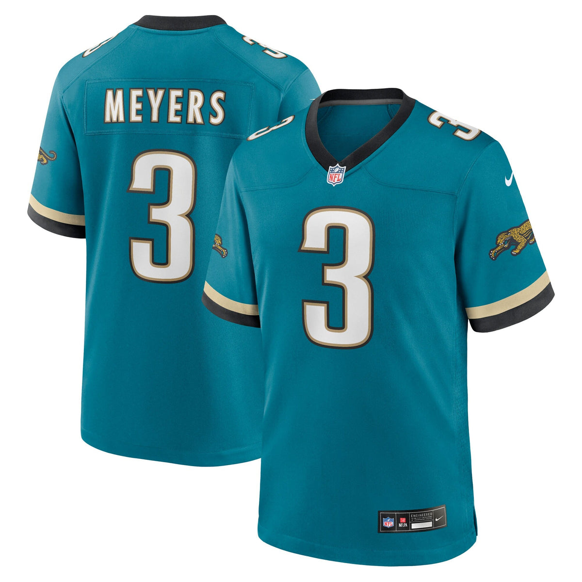 Jacksonville Jaguars Jakobi Meyers Teal Alternate 2 Prowler Throwback Game Jersey product image 1, provided for visual