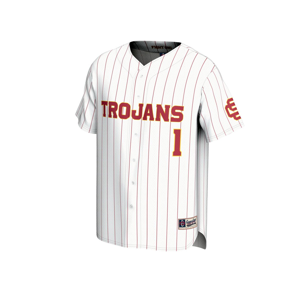 #1 USC Trojans Adult Lightweight Collegiate Baseball Fashion Jersey - White product image 3, provided for visual reference