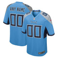 Tennessee Titans Light Blue Alternate Custom Game Jersey product image 1, provided for visual reference and product detail