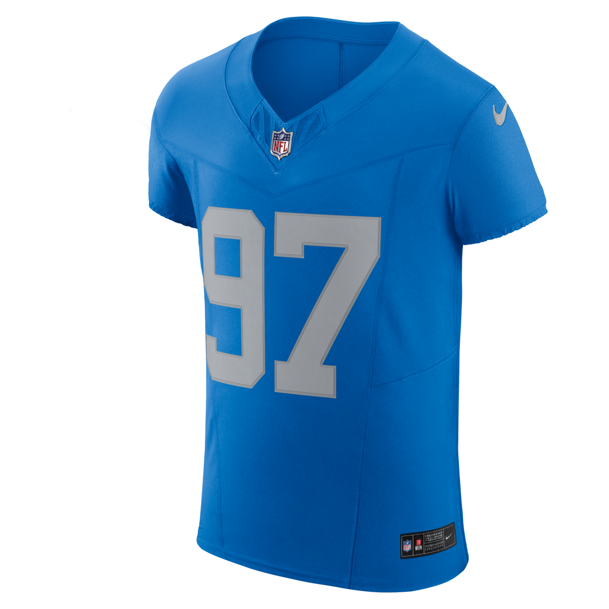 Detroit Lions Aidan Hutchinson Blue Alternate Vapor F.U.S.E. Elite Jersey product image 2, provided for visual reference and