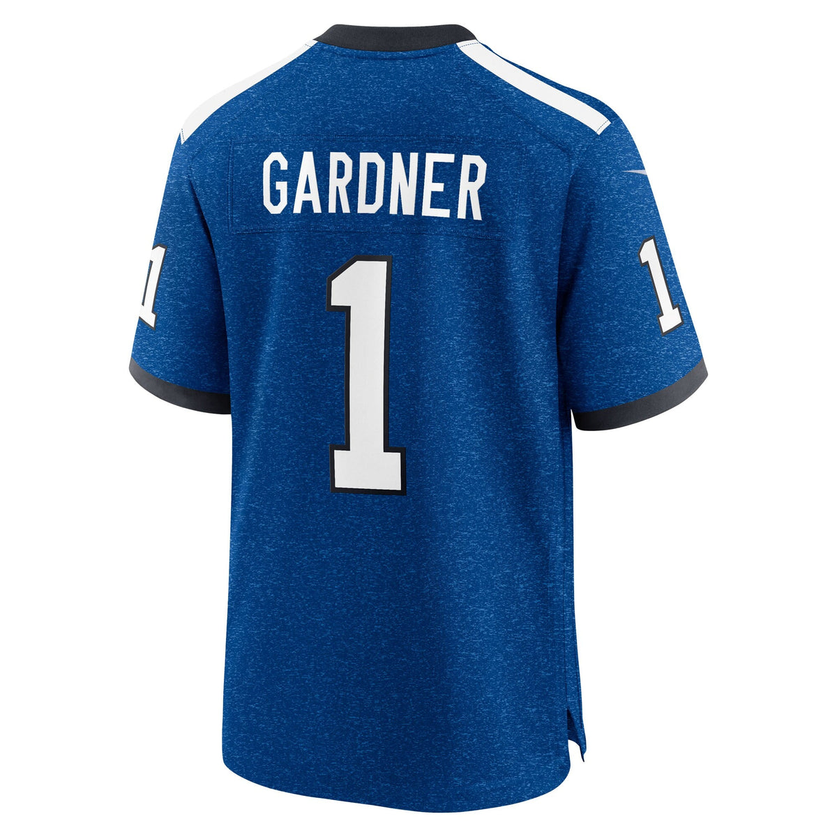 Indianapolis Colts Ahmad Sauce Gardner Heather Royal Alternate 2 Indiana Nights Game Jersey product image 4, provided for