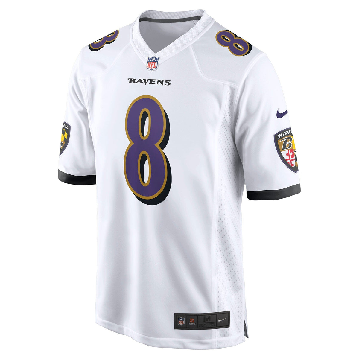 Baltimore Ravens Lamar Jackson White Game Jersey product image 3, provided for visual reference and product detail review