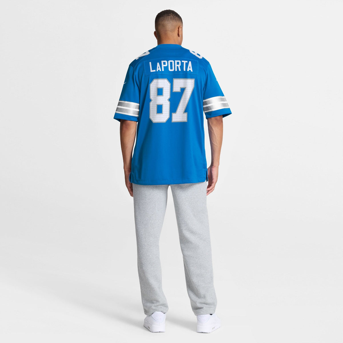 Detroit Lions Sam LaPorta Blue Game Jersey product image 6, provided for visual reference and product detail review