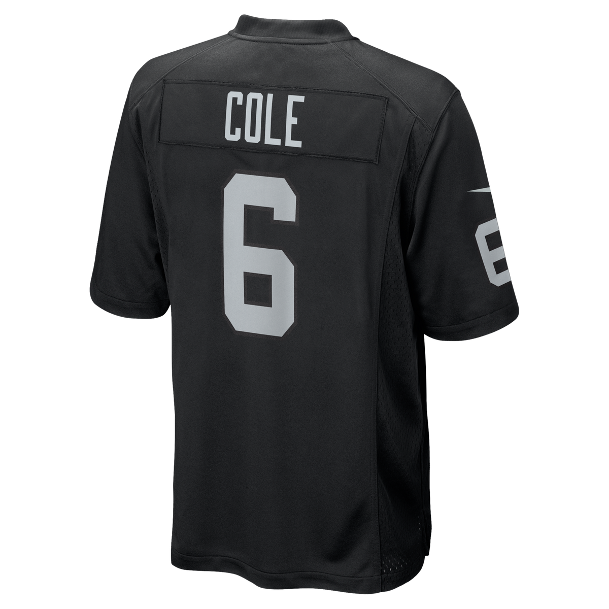 Las Vegas Raiders AJ Cole Black Game Jersey product image 3, provided for visual reference and product detail review