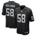 Las Vegas Raiders Jackson Powers-Johnson Black Team Game Jersey product image 1, provided for visual reference and product