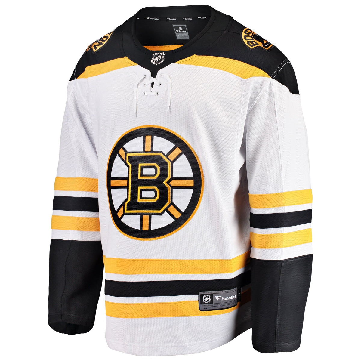 Boston Bruins White Breakaway Away Jersey product image 3, provided for visual reference and product detail review