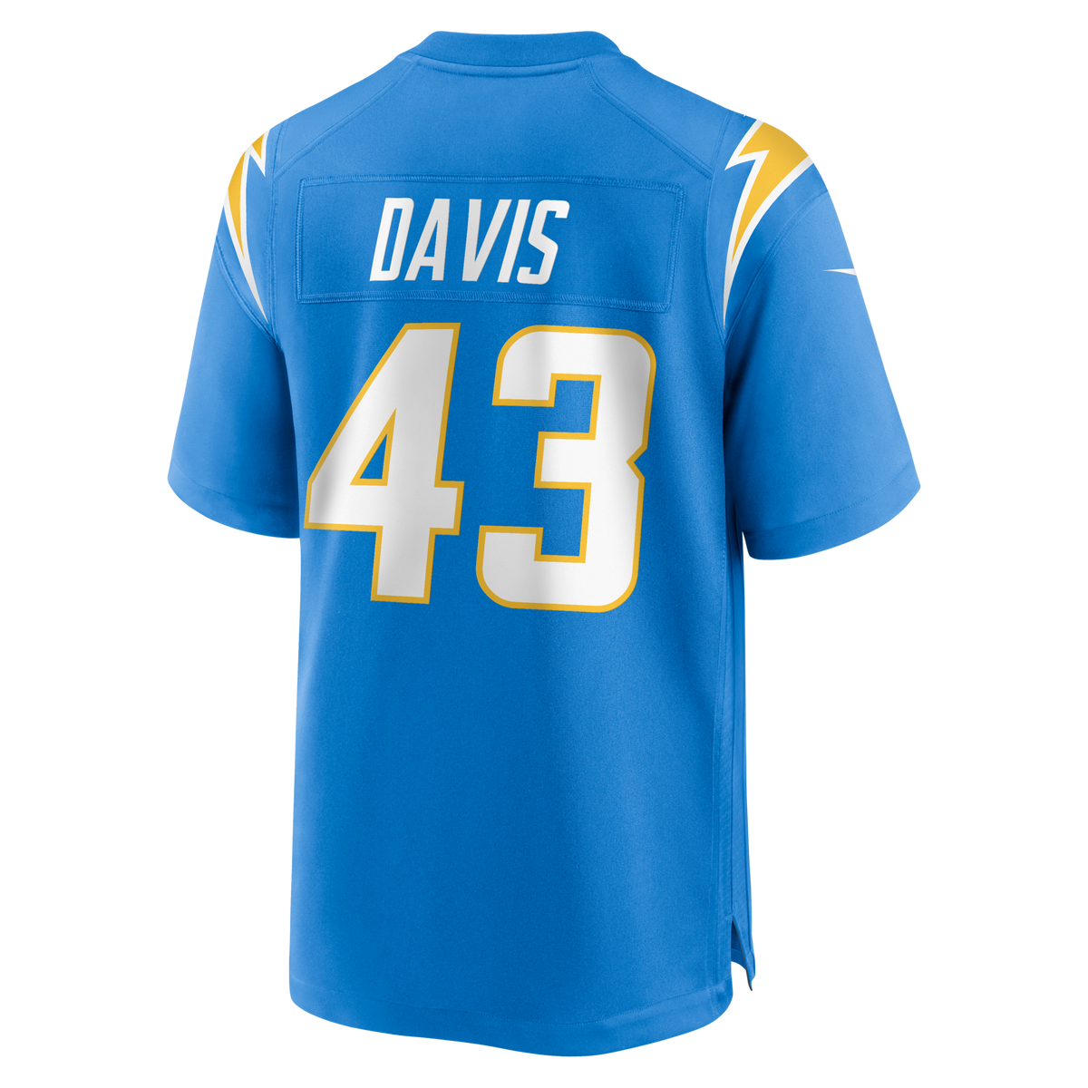 Los Angeles Chargers Michael Davis Powder Blue Game Jersey product image 3, provided for visual reference and product detail