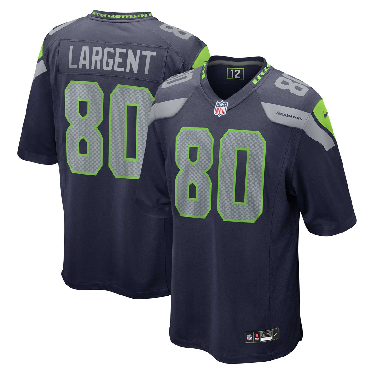 Seattle Seahawks Steve Largent College Navy Retired Player Game Jersey product image 1, provided for visual reference and