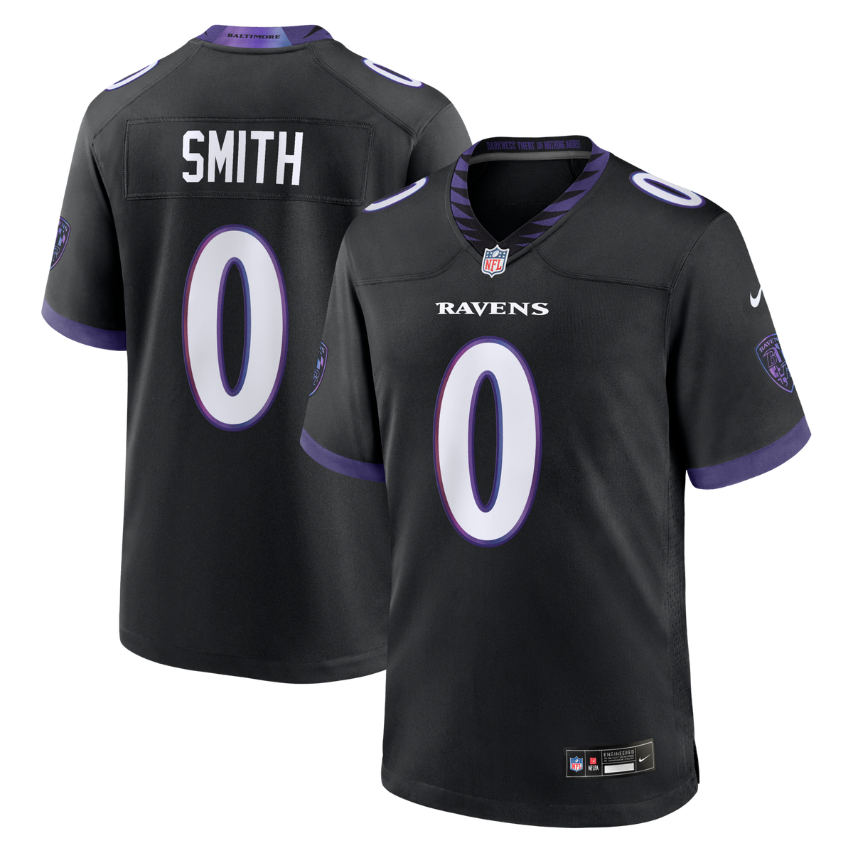Baltimore Ravens Roquan Smith Black Alternate Game Jersey product image 2, provided for visual reference and product detail