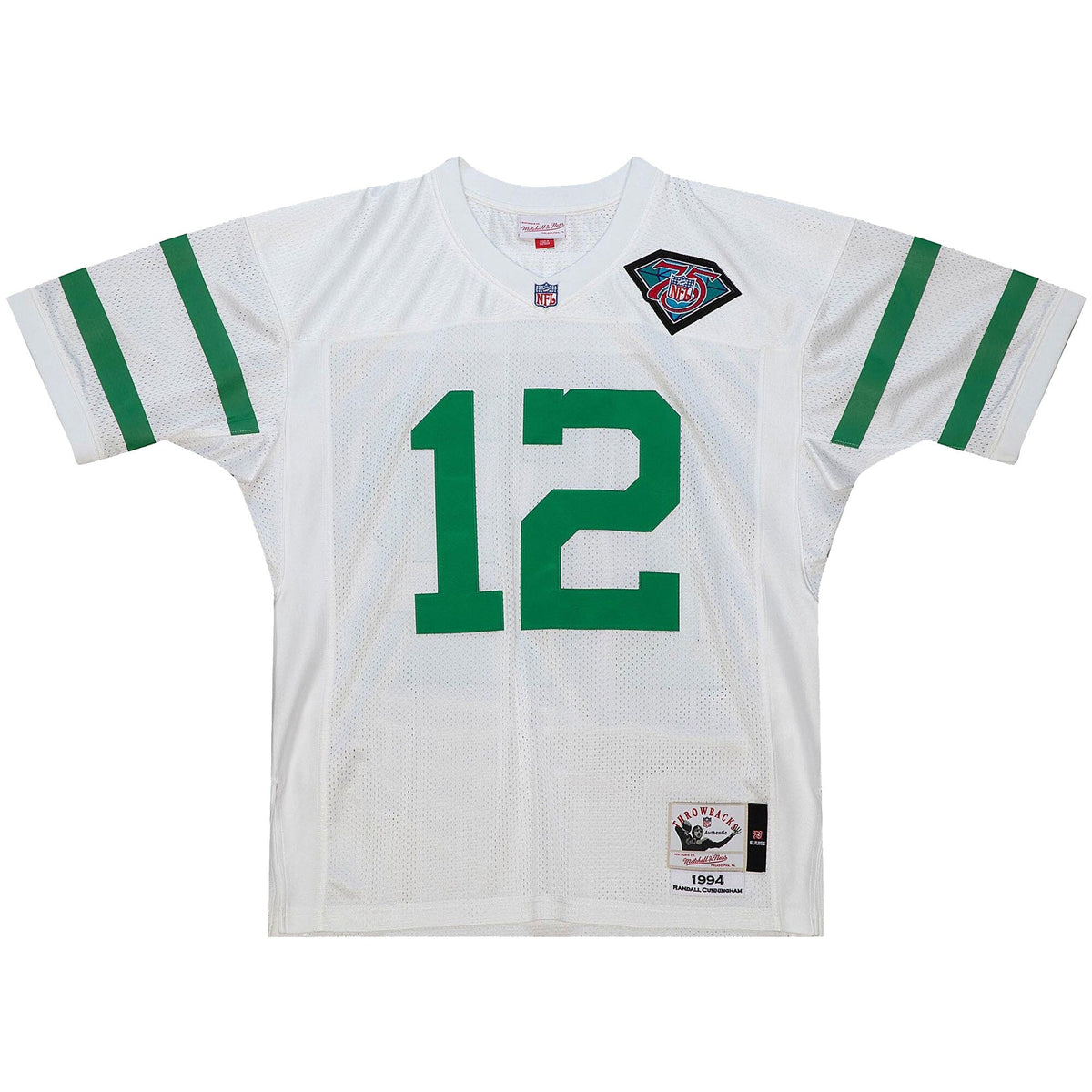 Philadelphia Eagles 1994 Randall Cunningham White Authentic Throwback Retired Player Jersey product image 3, provided for