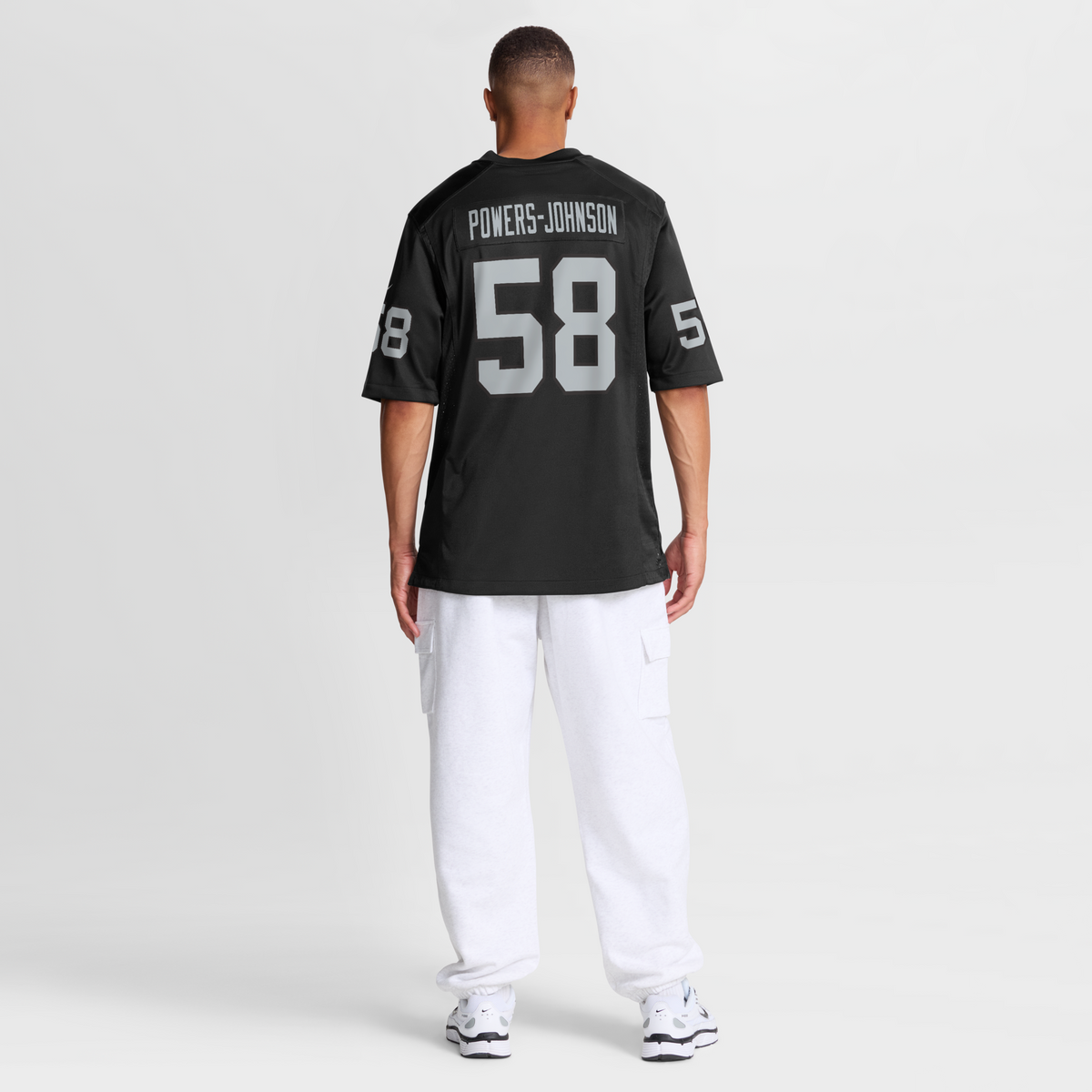 Las Vegas Raiders Jackson Powers-Johnson Black Team Game Jersey product image 9, provided for visual reference and product