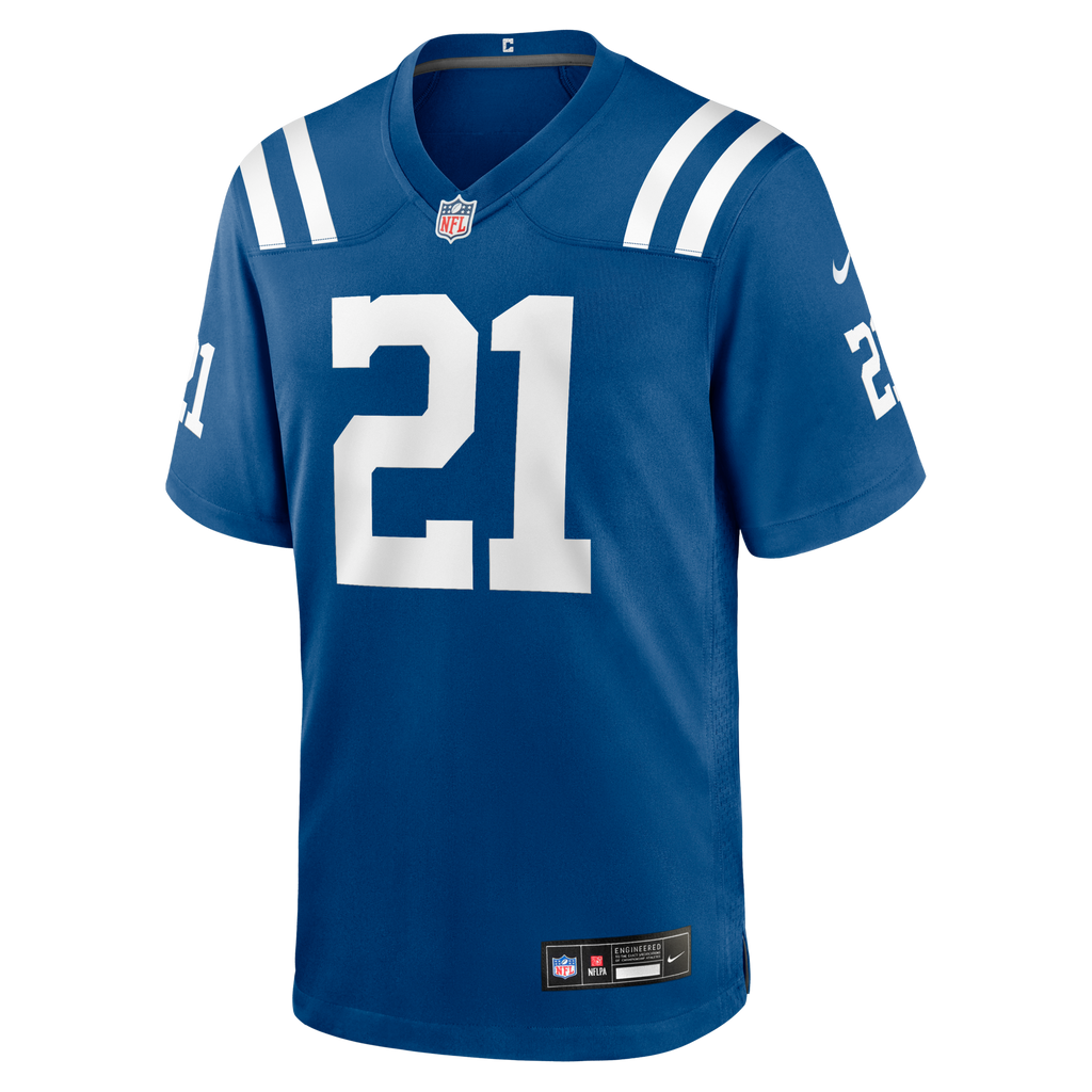Indianapolis Colts DJ Giddens Royal Team Game Jersey product image 2, provided for visual reference and product detail review