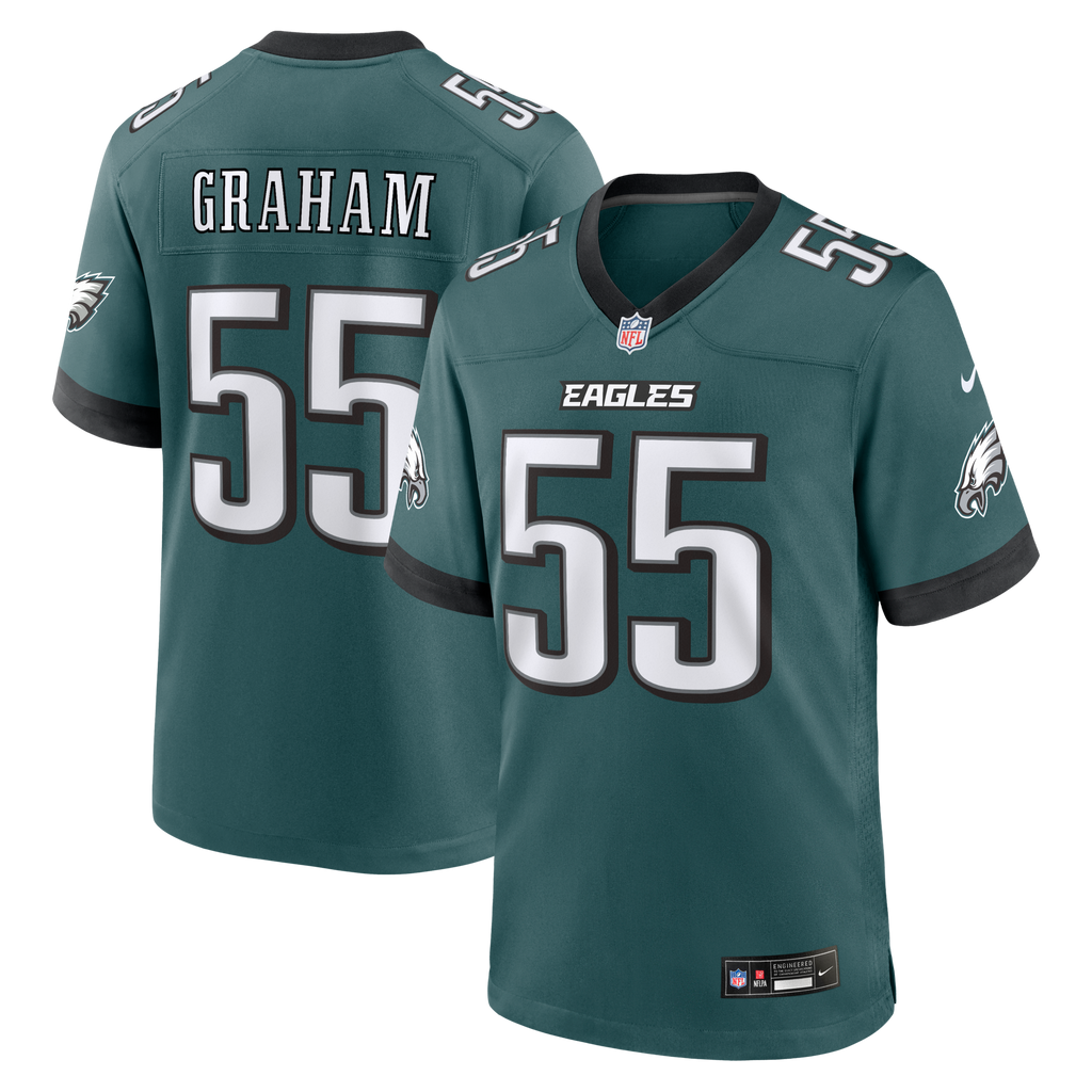 Philadelphia Eagles Brandon Graham Midnight Green Team Game Jersey product image 1, provided for visual reference and