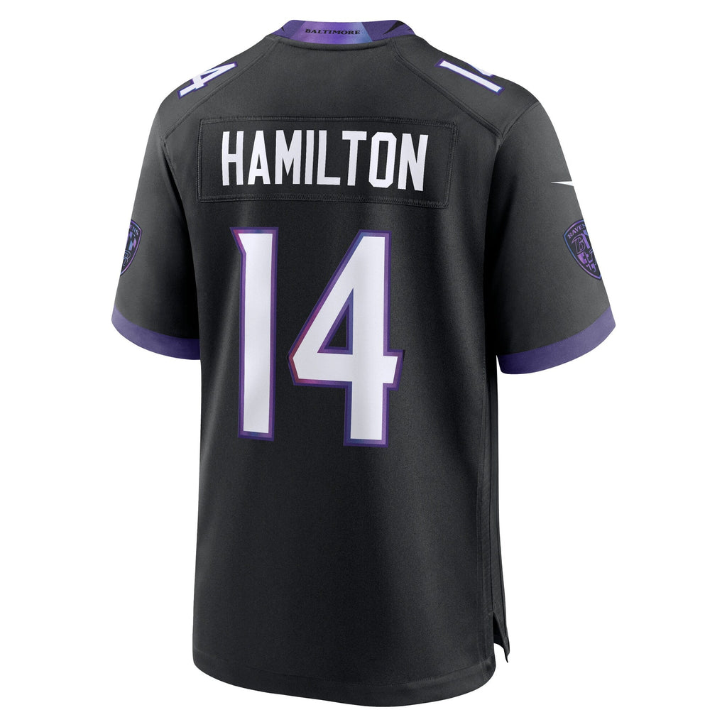 Baltimore Ravens Kyle Hamilton Black Alternate Game Jersey product image 4, provided for visual reference and product detail