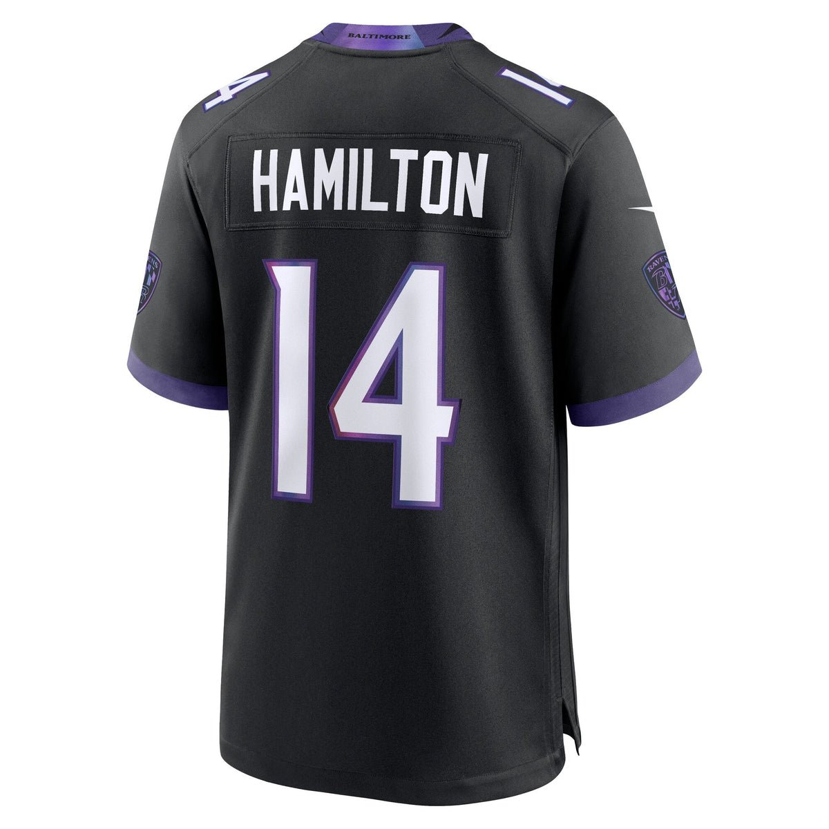 Baltimore Ravens Kyle Hamilton Black Alternate Game Jersey product image 4, provided for visual reference and product detail