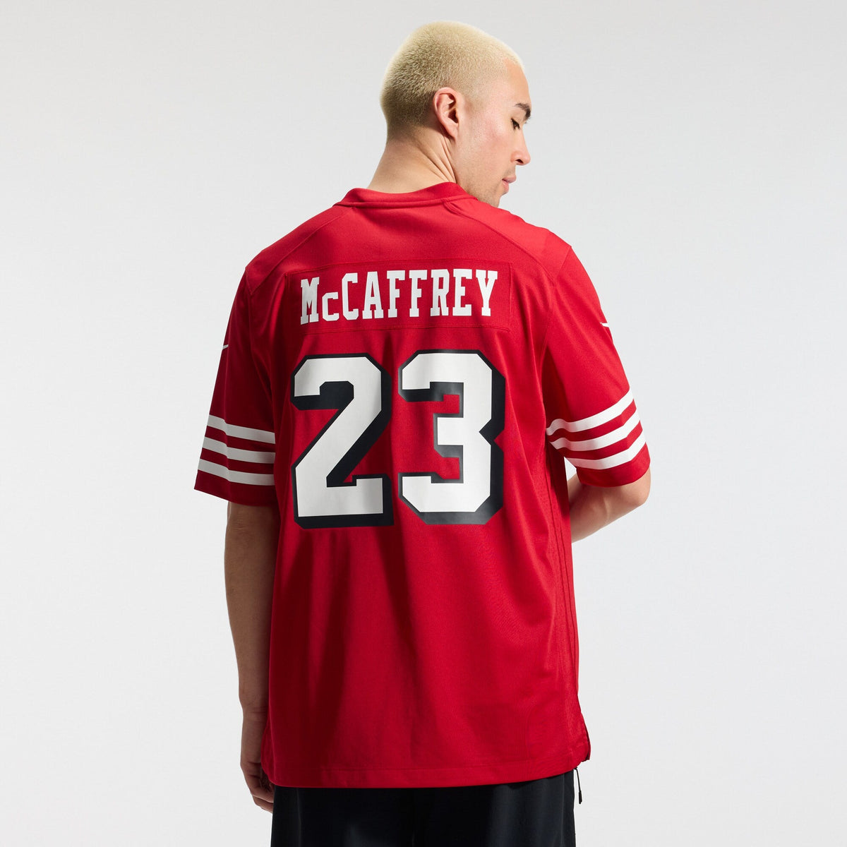 San Francisco 49ers Christian McCaffrey Scarlet Alternate Game Player Jersey product image 4, provided for visual reference