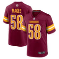 Washington Commanders Jordan Magee Burgundy Game Jersey product image 1, provided for visual reference and product detail