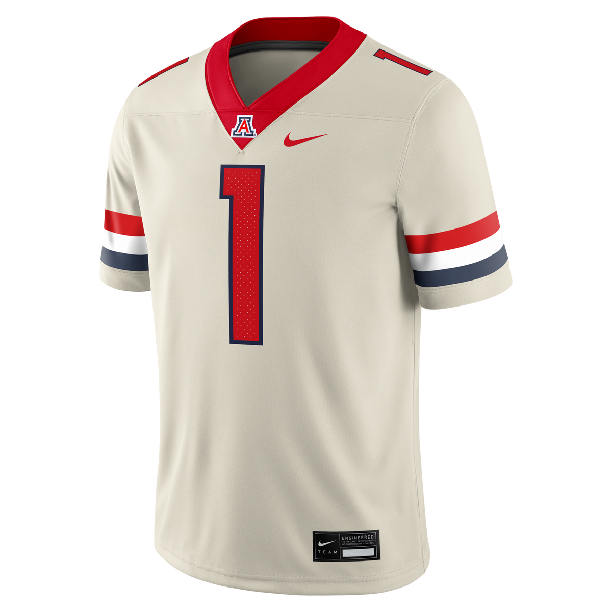 #1 Arizona Wildcats Alternate Game Football Jersey - Cream product image 3, provided for visual reference and product detail