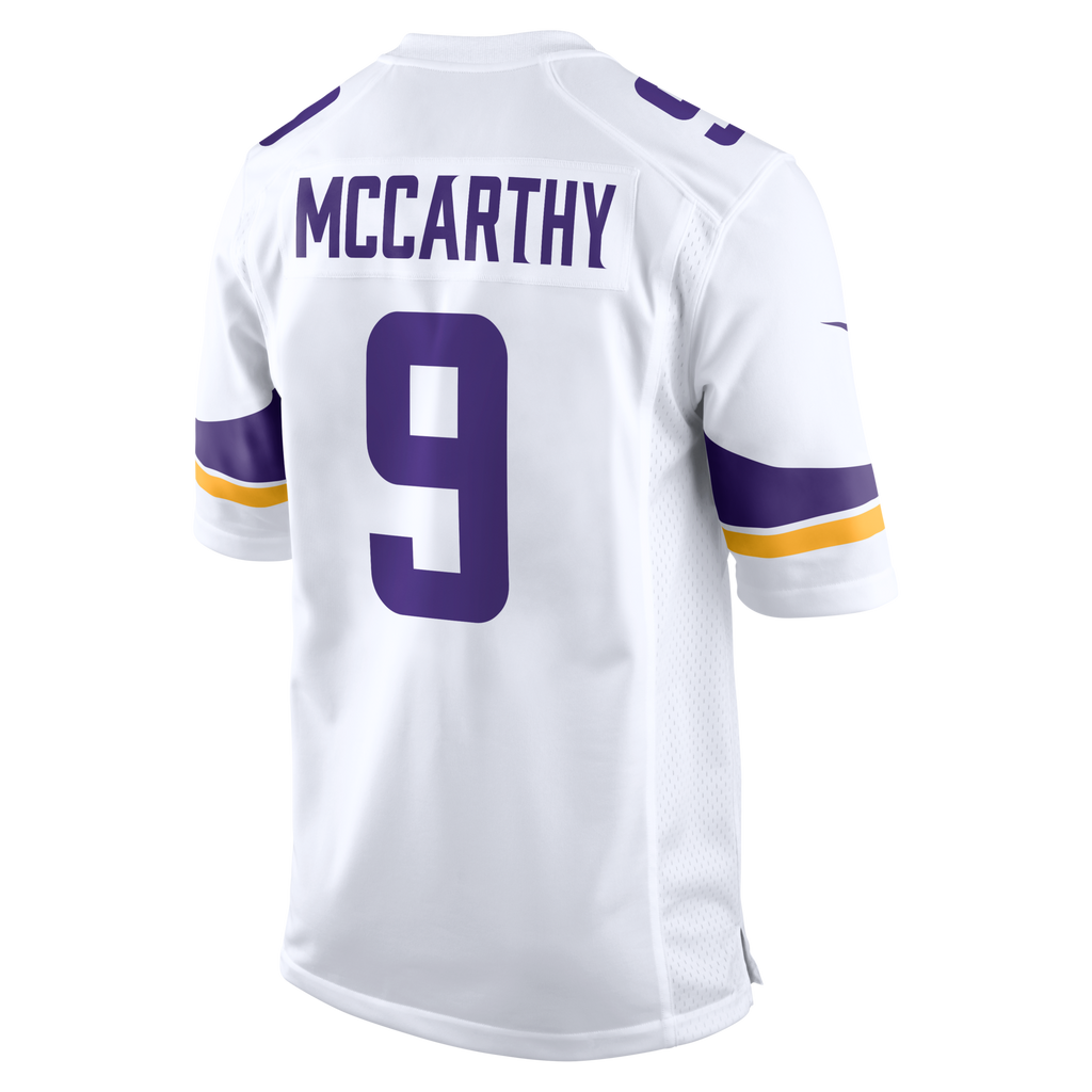 Minnesota Vikings J.J. McCarthy White Game Jersey product image 3, provided for visual reference and product detail review