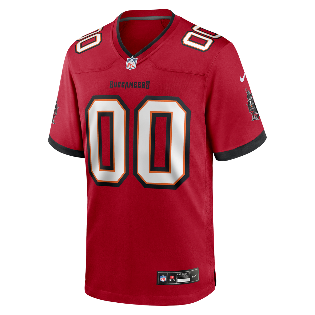 Red Tampa Bay Buccaneers Team Custom Game Jersey product image 2, provided for visual reference and product detail review