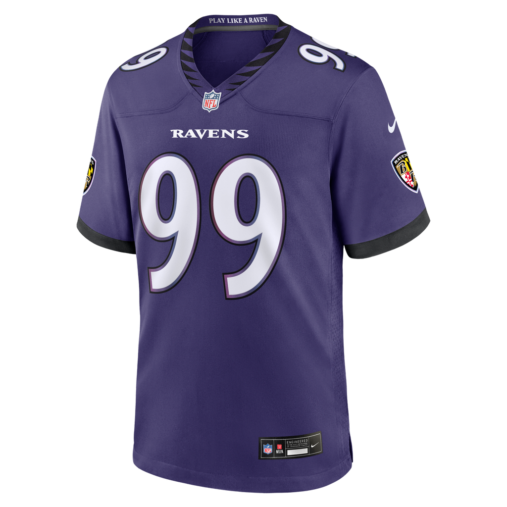 Baltimore Ravens Rayshaun Benny Purple Team Game Jersey product image 3, provided for visual reference and product detail