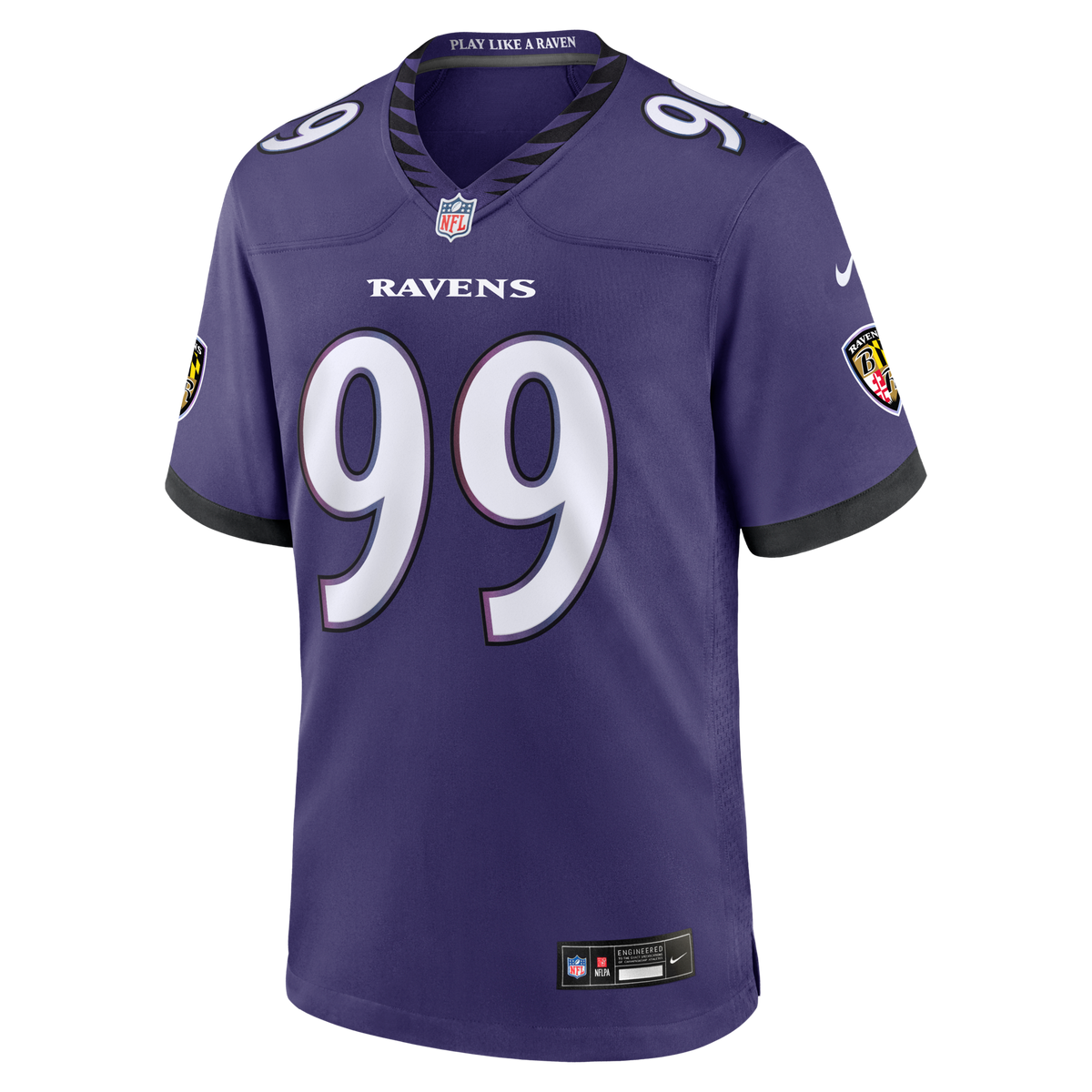 Baltimore Ravens Rayshaun Benny Purple Team Game Jersey product image 3, provided for visual reference and product detail