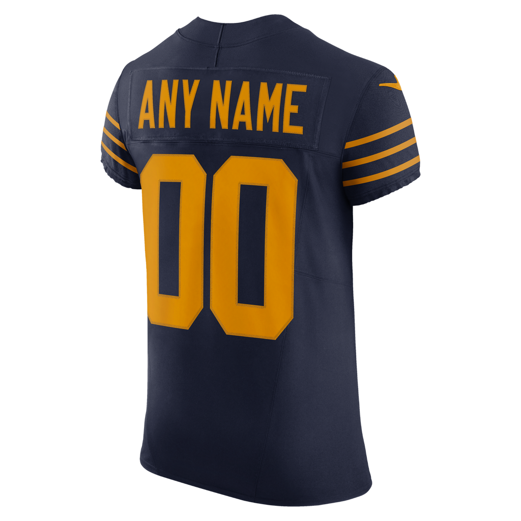 Green Bay Packers Navy Alternate Vapor F.U.S.E. Elite Custom Jersey product image 4, provided for visual reference and
