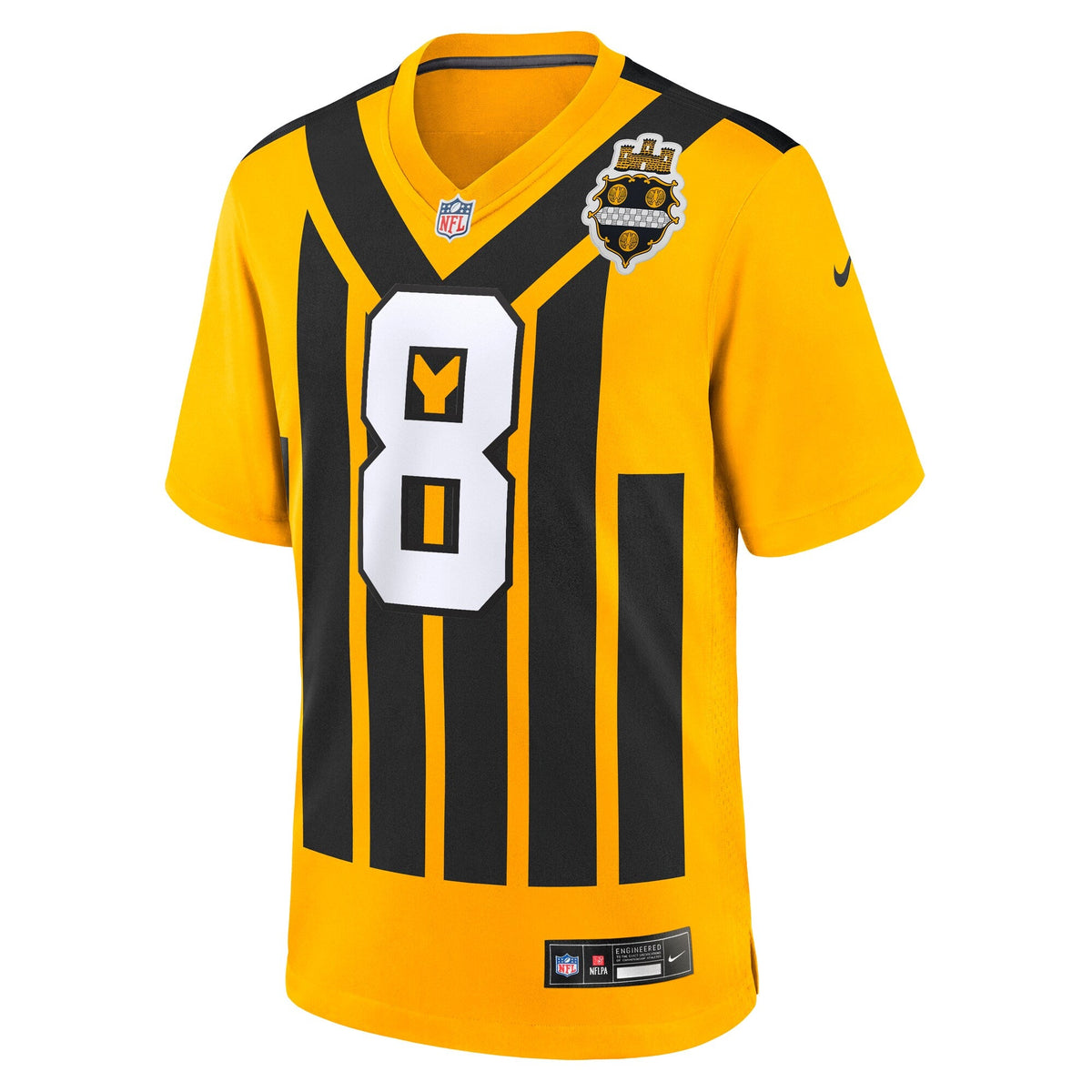 Pittsburgh Steelers Aaron Rodgers Gold Alternate 1933 Throwback Game Jersey product image 3, provided for visual reference