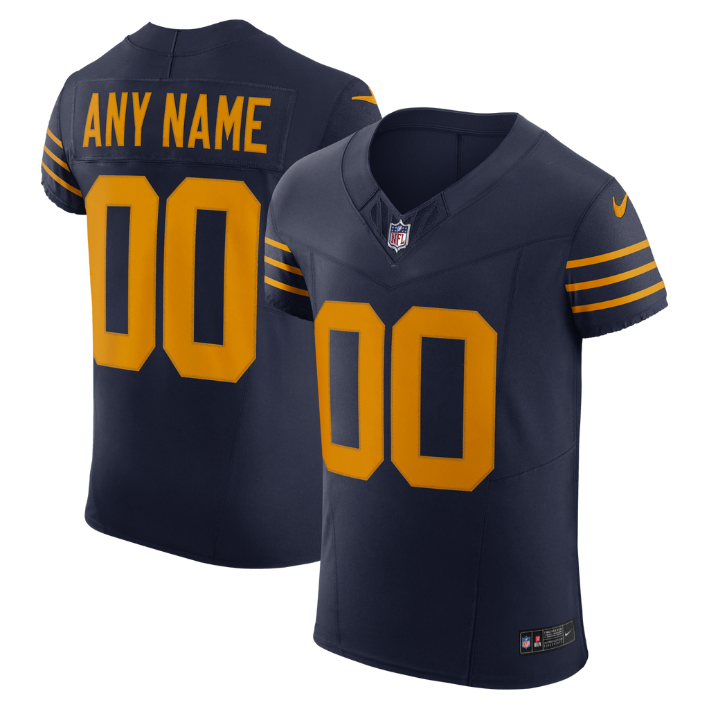 Green Bay Packers Navy Alternate Vapor F.U.S.E. Elite Custom Jersey product image 1, provided for visual reference and