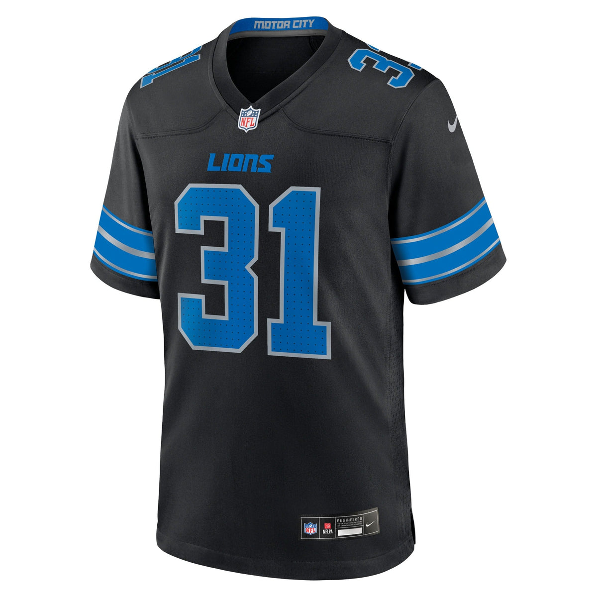 Detroit Lions Kerby Joseph Black Alternate Game Jersey product image 3, provided for visual reference and product detail
