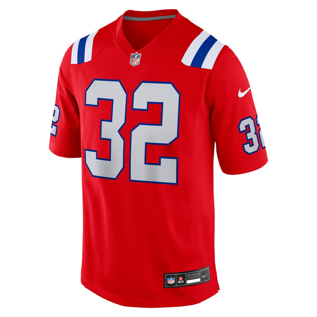 New England Patriots TreVeyon Henderson Red Alternate Game Player Jersey product image 3, provided for visual reference and