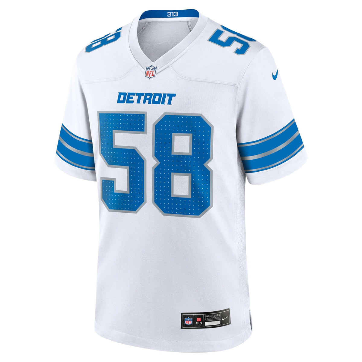 Detroit Lions Penei Sewell White Game Jersey product image 3, provided for visual reference and product detail review