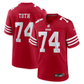 San Francisco 49ers Brett Toth Scarlet Team Game Jersey product image 1, provided for visual reference and product detail